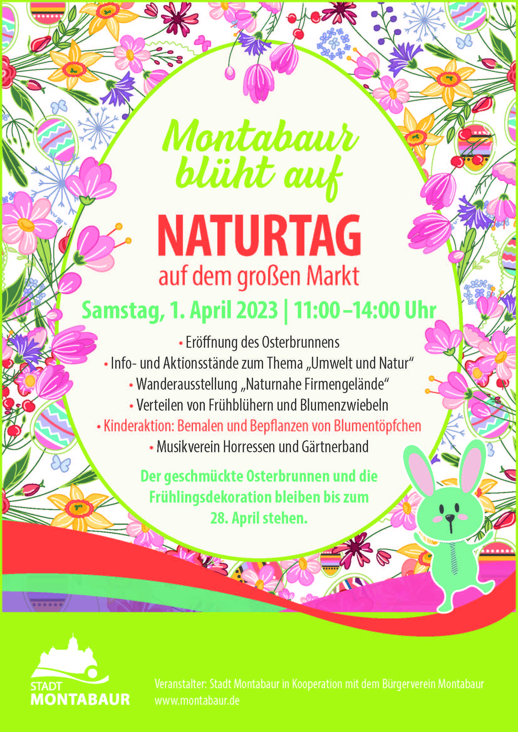 Naturtag und Eröffnung des Osterbrunnens am 01. April 2023 am Großen Markt, Montabaur