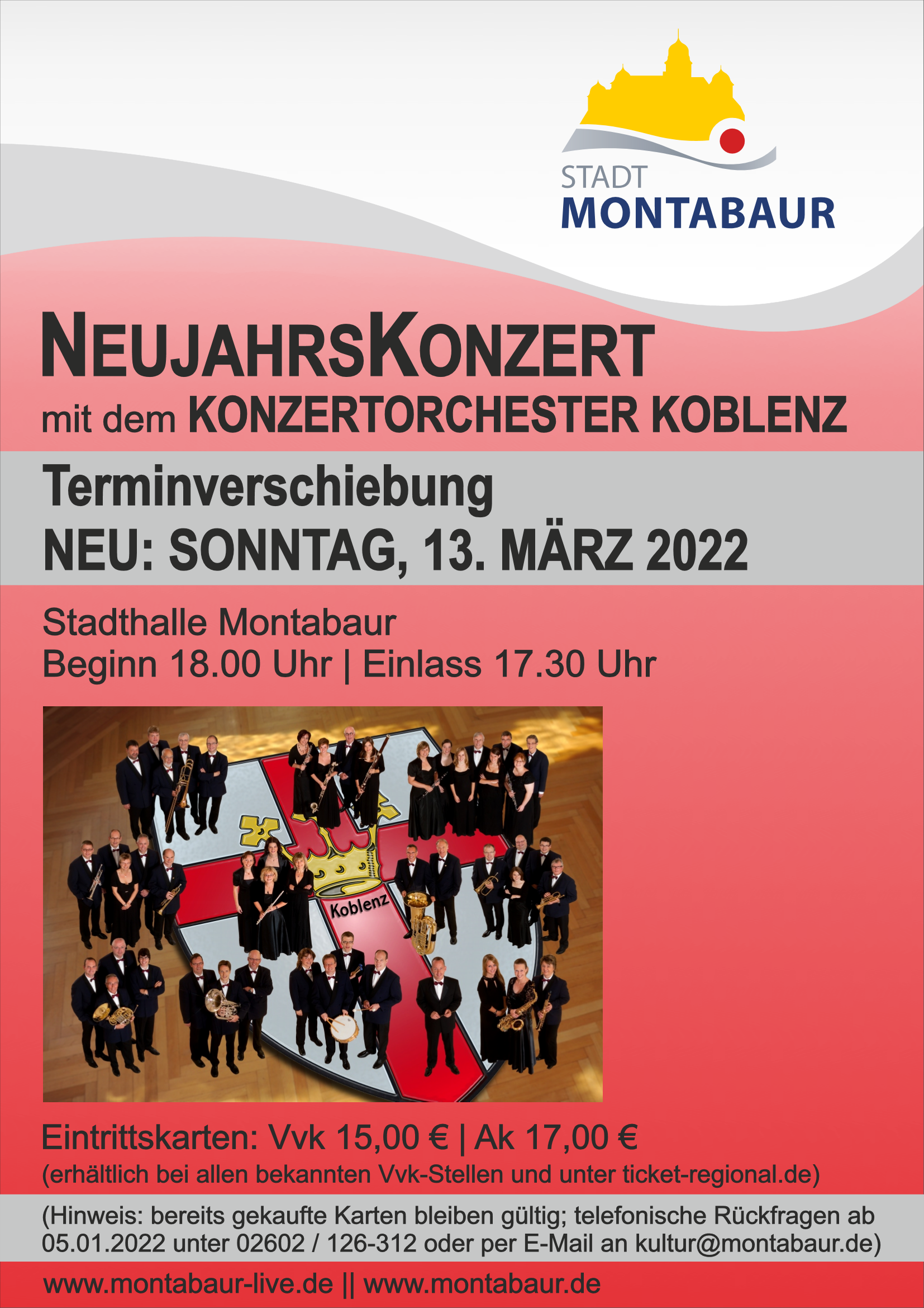 Terminverschiebung Neujahrskonzert
