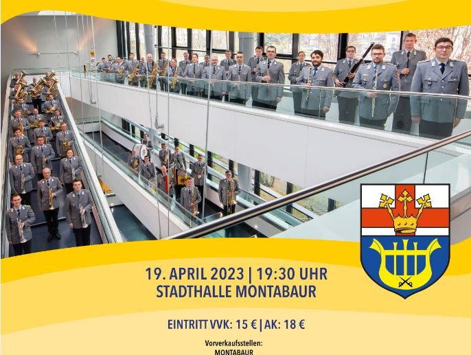 Benefizkonzert des Heeresmusikkorps Koblenz am 19. April 2023 in der Stadthalle Montabaur